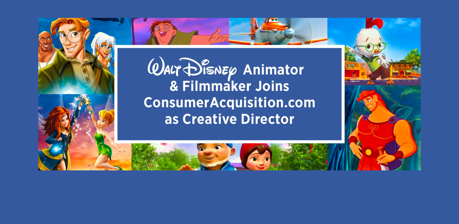 Walt Disney Animator & Filmmaker Joins ConsumerAcquisition.com as Creative Director