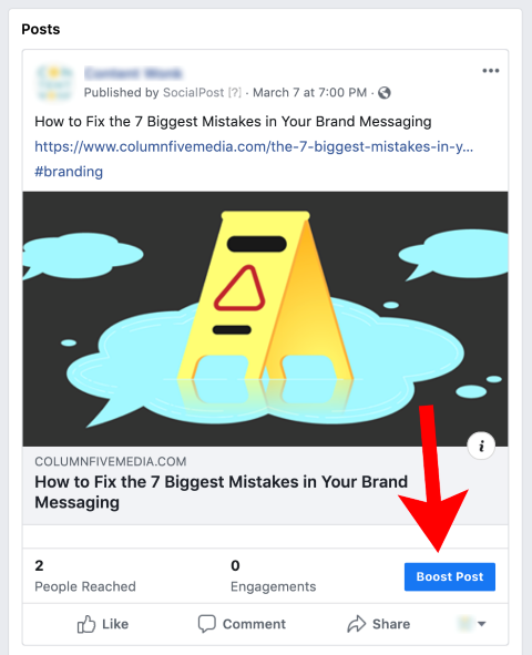 how to boost Facebook post
