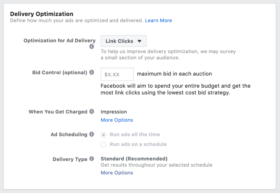 how to set up Facebook delivery optimization
