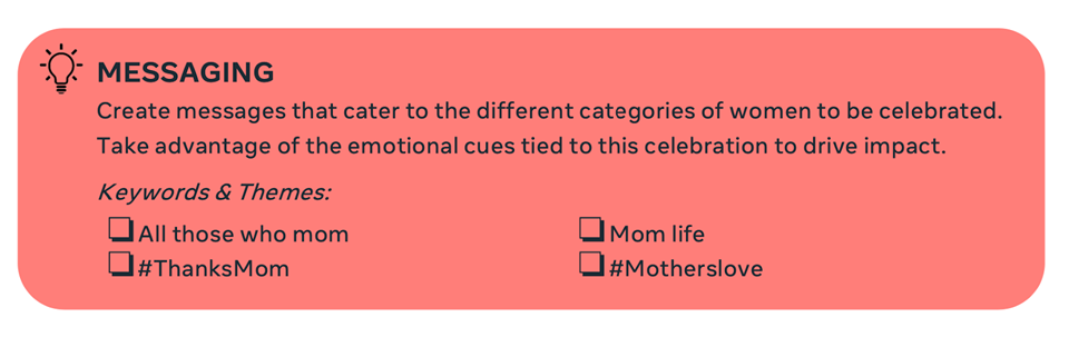 Facebook tips for mother's day messaging